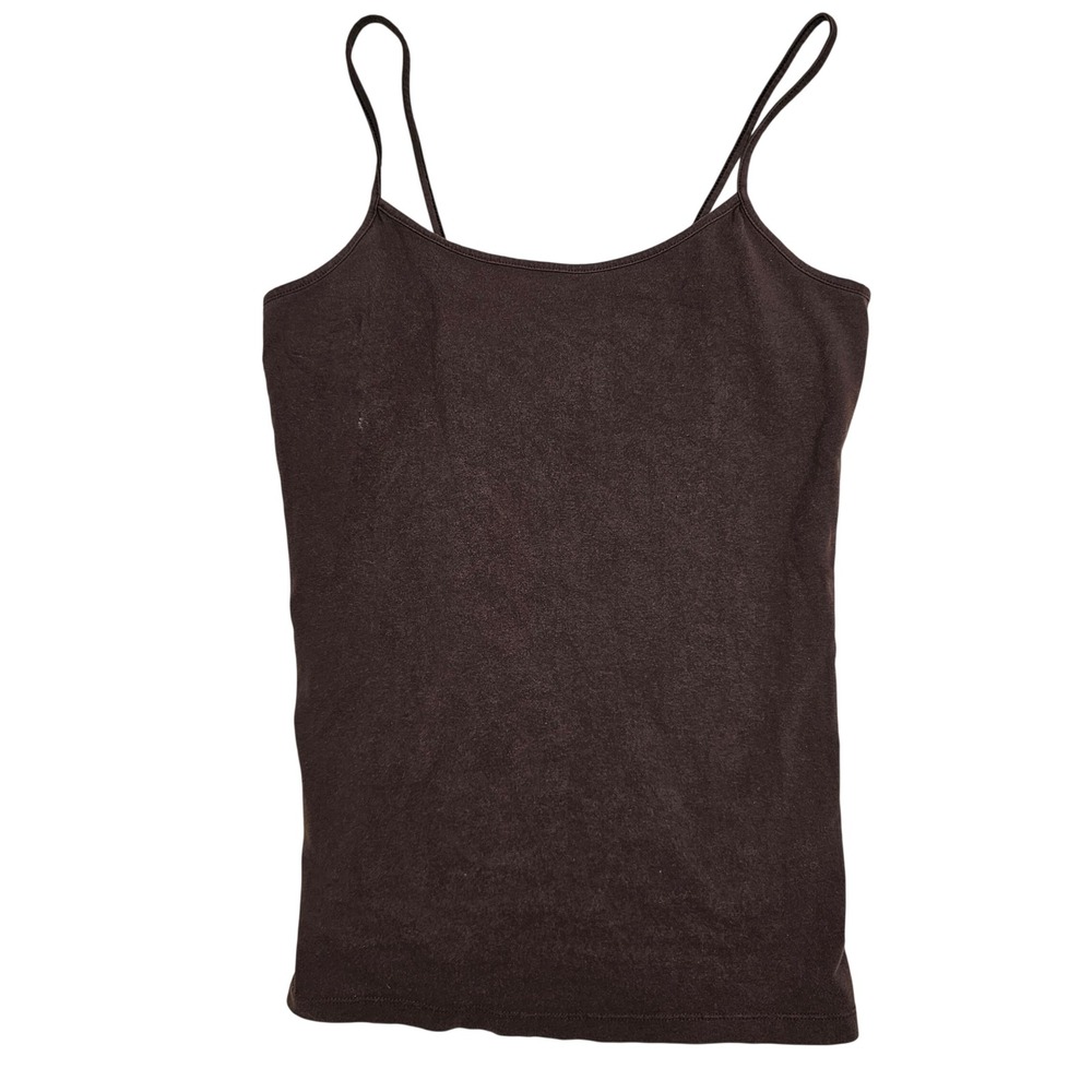 No Boundaries Brown Camisole Tank Top Spaghetti Strap Cotton Spandex NJ35T104E L